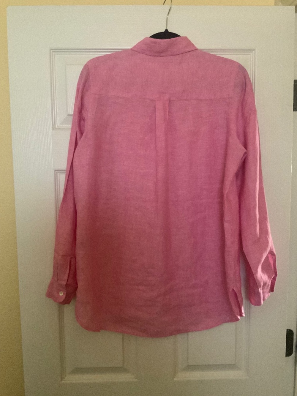 J McLaughlin Relaxed Fit Linen Shirt in Peony Pink - Picture 4 of 5